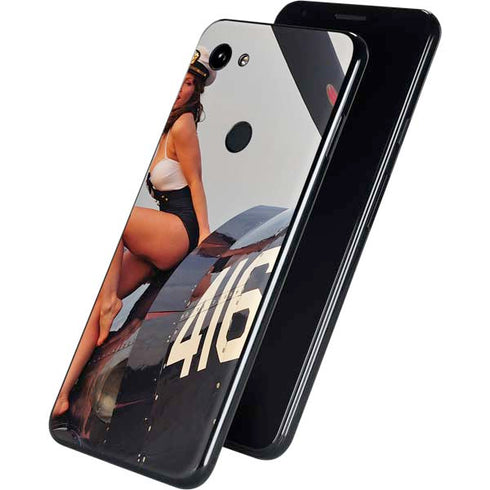 1940s Navy Pin-Up Girl On Corsair Fighter Plane Google Pixel 3a XL Skin